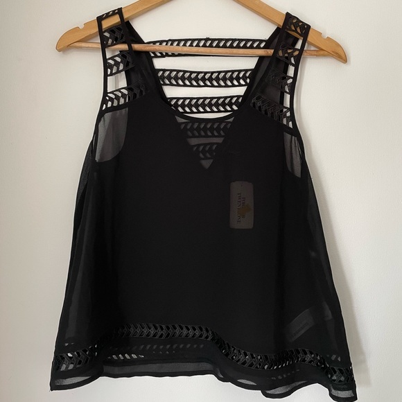 Forever 21 Tops - Lovely tank top in black with lace detailing on the shoulders.